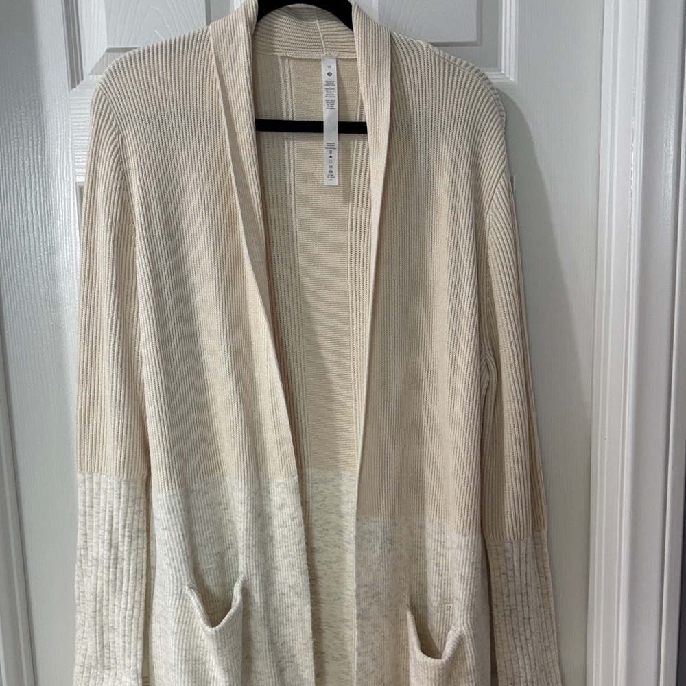 lululemon athletica Cream and Gray Cardigan
